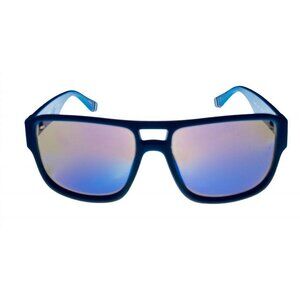 Fila Mens Matte Blue Black Rectangle Plastic Wrap Sunglass SF9344 U66V